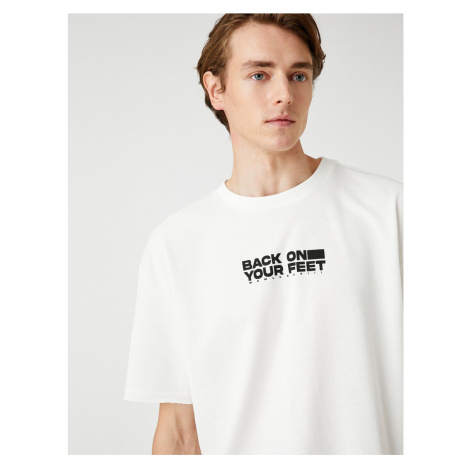 Koton Oversize T-Shirt Slogan Printed Crew Neck Short Sleeve