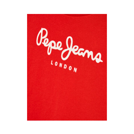 Pepe Jeans Mikina Logo Rose PG581246 Červená Regular Fit