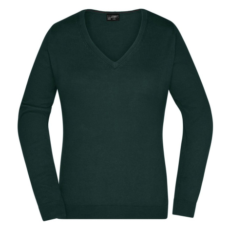 James & Nicholson Dámsky bavlnený sveter JN658 - Lesná zelená