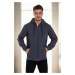 94090 Dewberry Kangaroo Pocket Hooded Zipper Mens Sweatshirt-ANTHRACITE