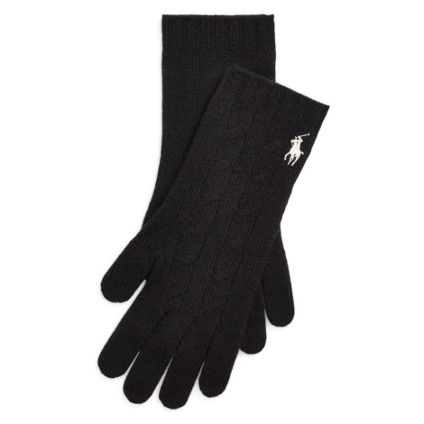 Polo Ralph Lauren Prstové rukavice  čierna / biela