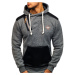 Men's hooded sweatshirt Denley 3568 - dark grey