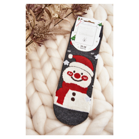 Women's Christmas Socks with Snowman Grey