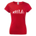 Dámské tričko s potlačou evolúcie kolobežkárky - tričko pre milovníkov kolobežiek