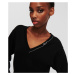 Sveter Karl Lagerfeld Light V-Neck Knit Sweater Black