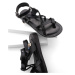 Dámske sandále Rivade Black z pravej kože s EVA podrážkou a detailom prekrížených nití na denné 