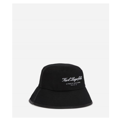 Klobúk Karl Lagerfeld Hotel Karl Canvas Bucket Black