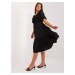 Black midi dress with puff sleeves