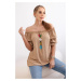 Spanish blouse with decorative sleeves Camel