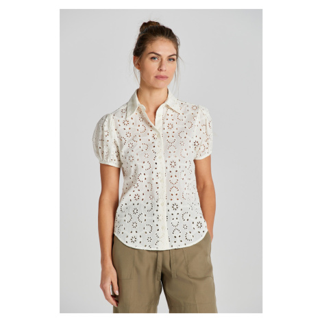 BLÚZKA GANT REG BRODERIE ANGLAISE SS SHIRT EGGSHELL