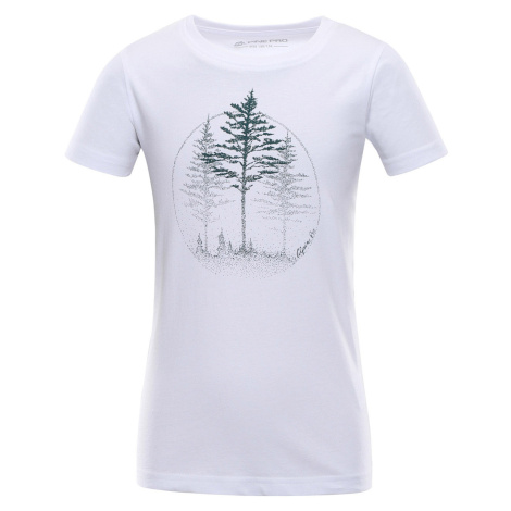 Alpine Pro Naturo Detské bavlnené tričko KTSA423 biela