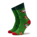 Funny Socks Ponožky Vysoké Unisex Green Santa Claus SM1/36 Zelená
