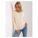 Light beige women's classic sweater with patterns