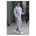 Madmext Dyed Gray Hooded Straight Leg Men's Tracksuit 5934