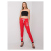 Women's red sweatpants with inscription