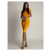 Women's dress Basic - mustard yellow