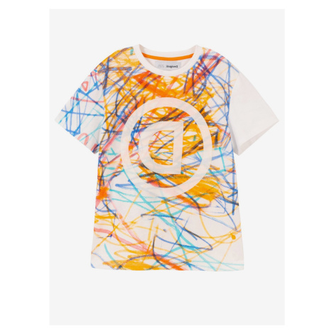 White patterned girls T-shirt Desigual TS Liam - Girls