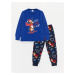 LC Waikiki Crew Neck New Year's Themed Long Sleeve Fleece Boys' Pajama Set