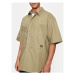 Converse Košeľa M Wordmark Utility Shirt 10026433-A02 Kaki Regular Fit