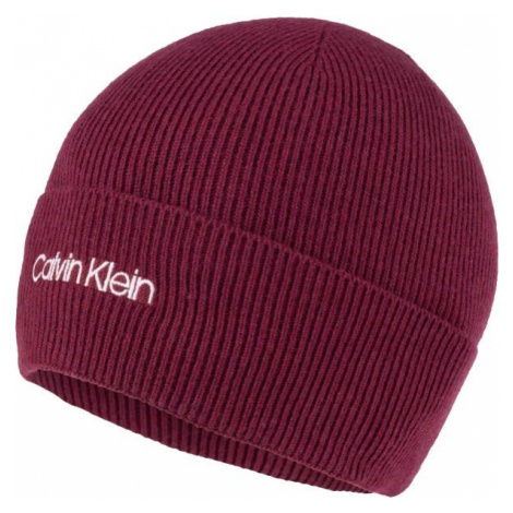 Calvin Klein ESSENTIAL KNIT BEANIE Dámska čiapka, vínová, veľkosť