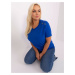 Cobalt blue blouse plus sizes with short sleeves