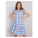 Lady's blue floral dress with frill