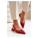 Patent leather ballerinas with low heels with pointed noses burgundy Anarinne