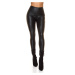 Sexy biker look faux leather leggings black