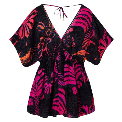 Desigual Plážové šaty 'Samui'  mandarínková / koralová / purpurová / čierna