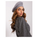 Grey women's beret with rhinestones