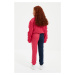 Trendyol Fuchsia Color Block Girl Knitted Sweatpants