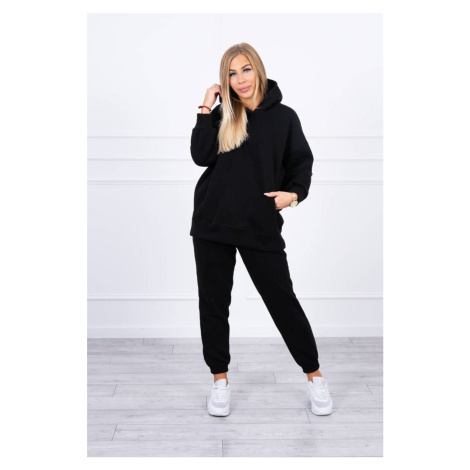 Insulated set with sweatshirt in black