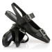 Balerínky Karl Lagerfeld Konnie Double Strap Pump Black Lthr W/Silver