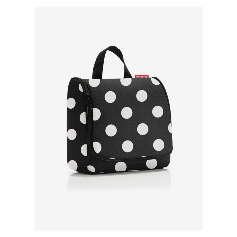Čierna dámska kozmetická taška s bodkami Reisenthel Toiletbag Dots White