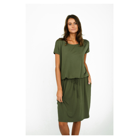 Women's Paramo Short Sleeve Dress - Khaki Italian Fashion