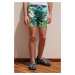 AC&Co / Altınyıldız Classics Boys Green Standard Fit Regular Cut Quick Dry Kids Patterned One-Po
