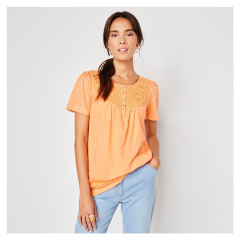 Tričko s macramé a krátkymi rukávmi Blancheporte