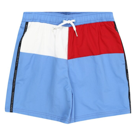 Tommy Hilfiger Underwear Plavecké šortky 'Flag'  svetlomodrá / červená / čierna / biela