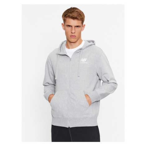 New Balance Mikina Essentials Stacked Logo French Terry Jacket MJ31536 Sivá Regular Fit