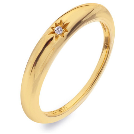 Hot Diamonds Jemný pozlátený prsteň s diamantom Jac Jossa Soul DR227 54 mm