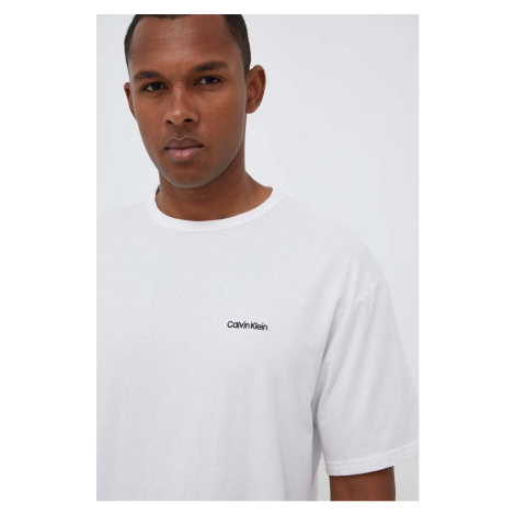 Pyžamové tričko Calvin Klein Underwear biela farba, jednofarebná