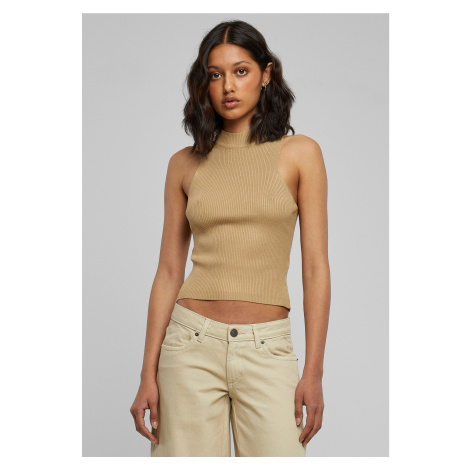 Women's turtleneck with short rib knit union beige Urban Classics