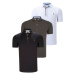 TRIPLE SET T8582 DEWBERRY MENS T-SHIRT-BLACK-WHITE-KHAKI