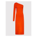 Victoria Victoria Beckham Koktejlové šaty One Shoulder 1222KDR003593A Oranžová Slim Fit
