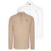 DOUBLE SET G783 DEWBERRY JUDGE COLLAR SHIRT-WHITE-BEIGE