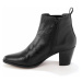 Blancheporte Kožené vysoké topánky s perforáciou na podpätku, čierne čierna