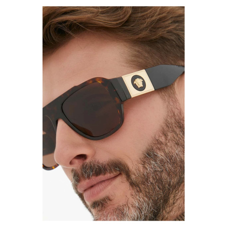 Slnečné okuliare Versace pánske, hnedá farba, 0VE4436U