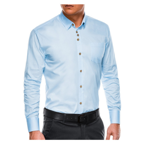 Pánska elegantná košeľa s dlhým rukávom K302 - blankytná