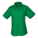 Premier Workwear Dámska košeľa s krátkym rukávom PR302 Emerald -ca. Pantone 341