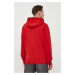 Bavlnená mikina BOSS BOSS ORANGE pánska,červená farba,s kapucňou,s potlačou,50487134